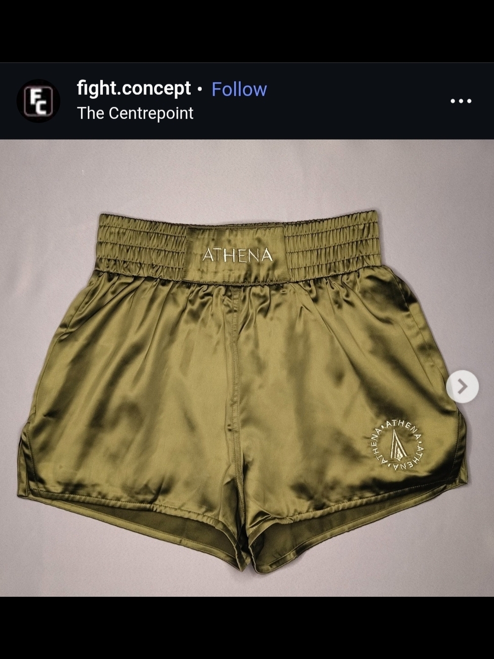 ATHENA Olive Satin Women's Shorts - Picture 4 of 9